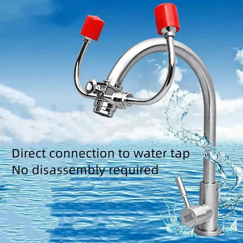 emergency eyewash station | stainless steel eyewash faucet | wall mounted eye wash | energy saving
