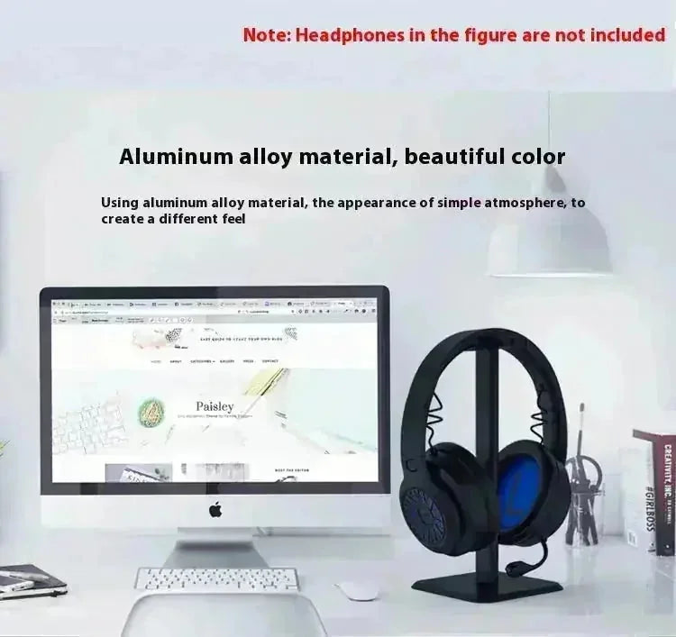 aluminum alloy construction | adjustable height stand | universal headset holder | energy saving