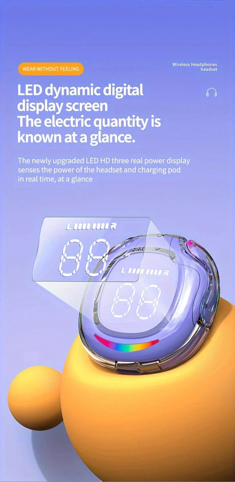 ambient lighting earbuds for sports | touch control wireless headset | bass boost earbuds for gaming | ultrasonic cleaning