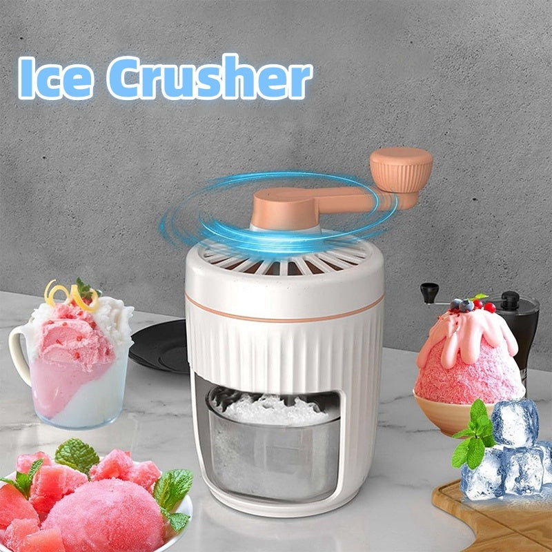 Hand-cranked Ice Shaving Machine Small Household Ice Crusher Hand-cranked Smoothie Machine Hail Ice Machine Kitchen Gadgets 