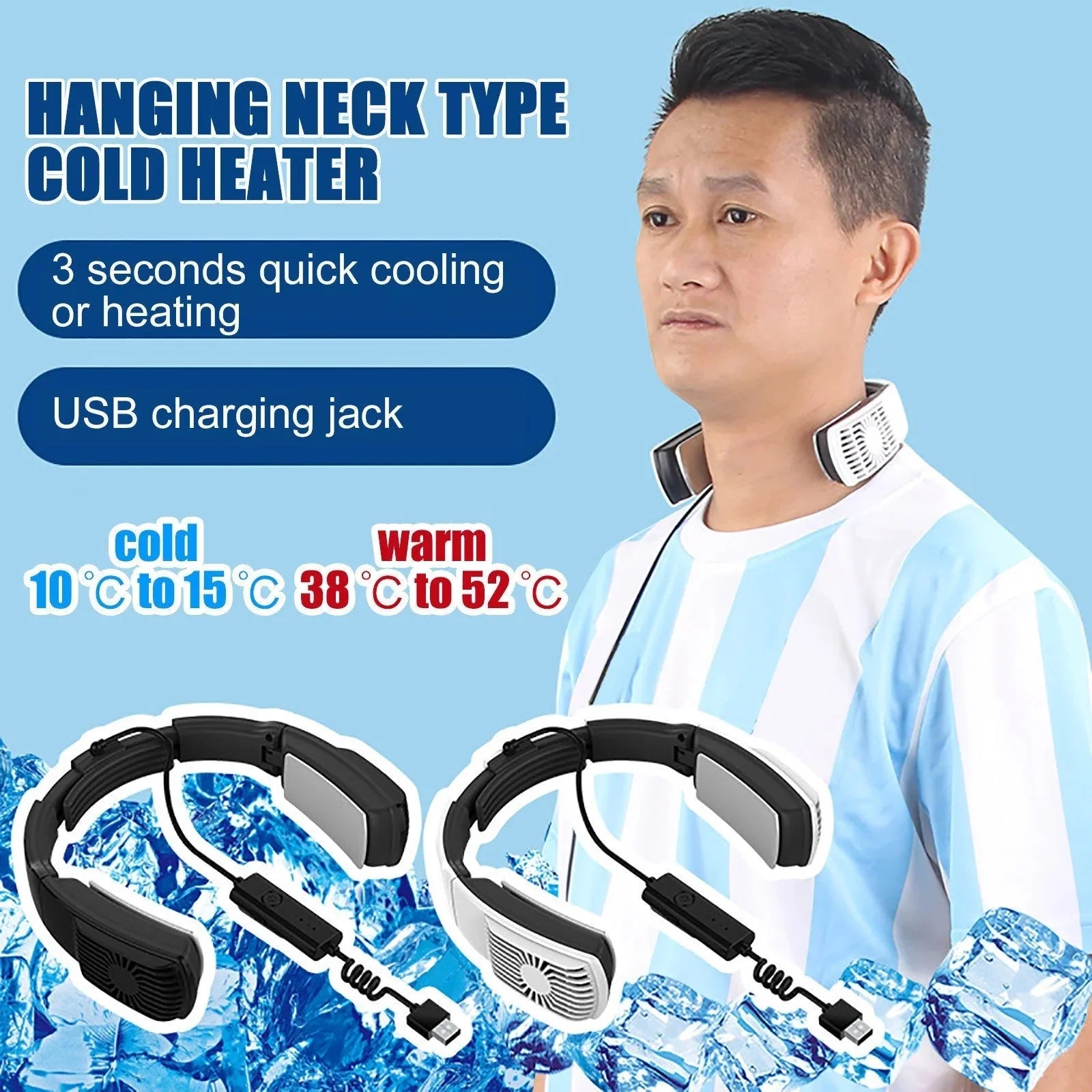 personal air conditioner neckband | portable neck fan | usb rechargeable air cooler | energy saving