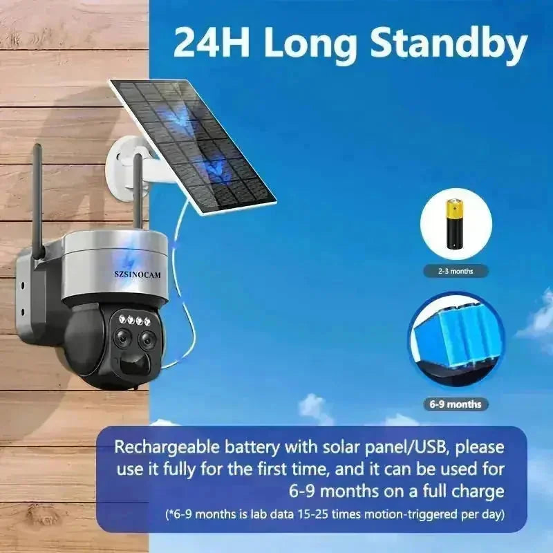 mp dual lens ptz camera | 8x hybrid zoom surveillance | ip66 waterproof outdoor camera | ultrasonic cleaning