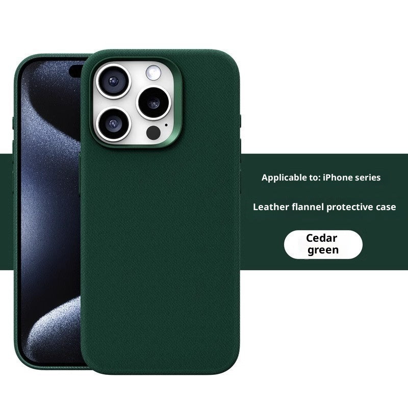 Leather Flannel Fabric Magnetic Phone Case 