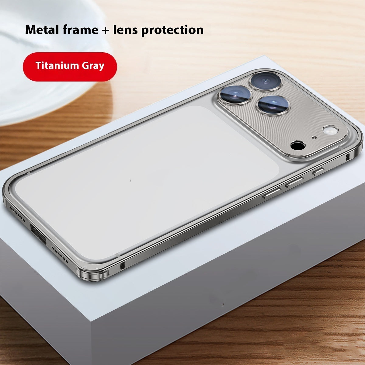 Applicable Metal Frame Phone Case Lens Protection 