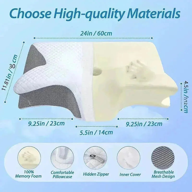 memory foam pillow | orthopedic neck support | cervical pillow for pain relief | ultrasonic cleaning