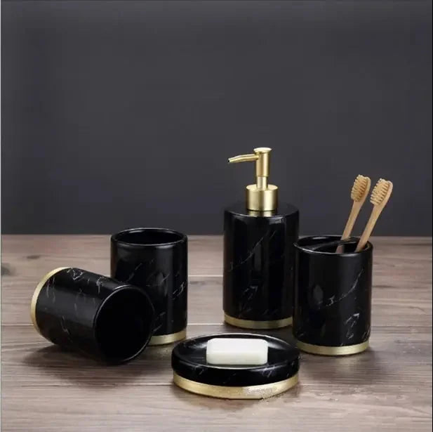 ceramic bathroom set | high-end ceramic basin | durable bathroom accessories | ultrasonic cleaning