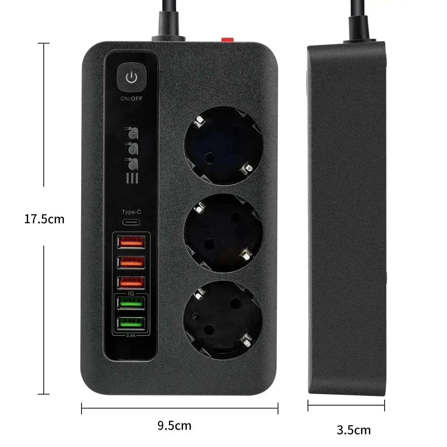 5v 34a power supply | 3 outlet surge protector | home charging station | energy saving