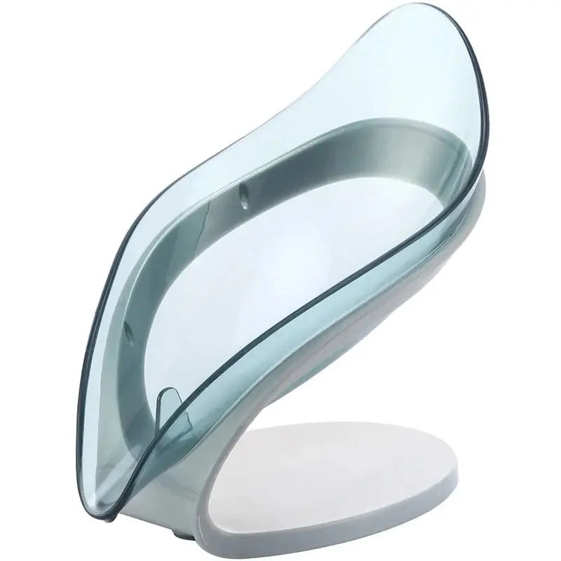 stainless-steel soap holder | leaf-shaped soap dish with drain | non-slip soap storage box | energy saving