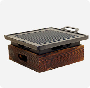 Wooden Seat Korean Style Grill Pan Grill Household Smokeless 