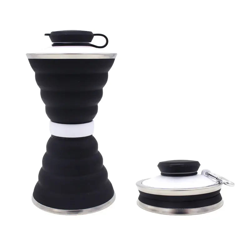 500ML Silicone Water Bottle Cup Foldable Leak Proof Portable Sports Travel Water Bottles For Outdoor Travel Gym Hiking Reuseable Kitchen Gadgets 