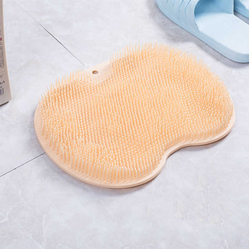 Massage Bath Brush Bathroom Non-slip Bath Mat Back Massage Brush Silicone Suction Cup Foot Rub Pad Body Cleaning Bathing Tool 