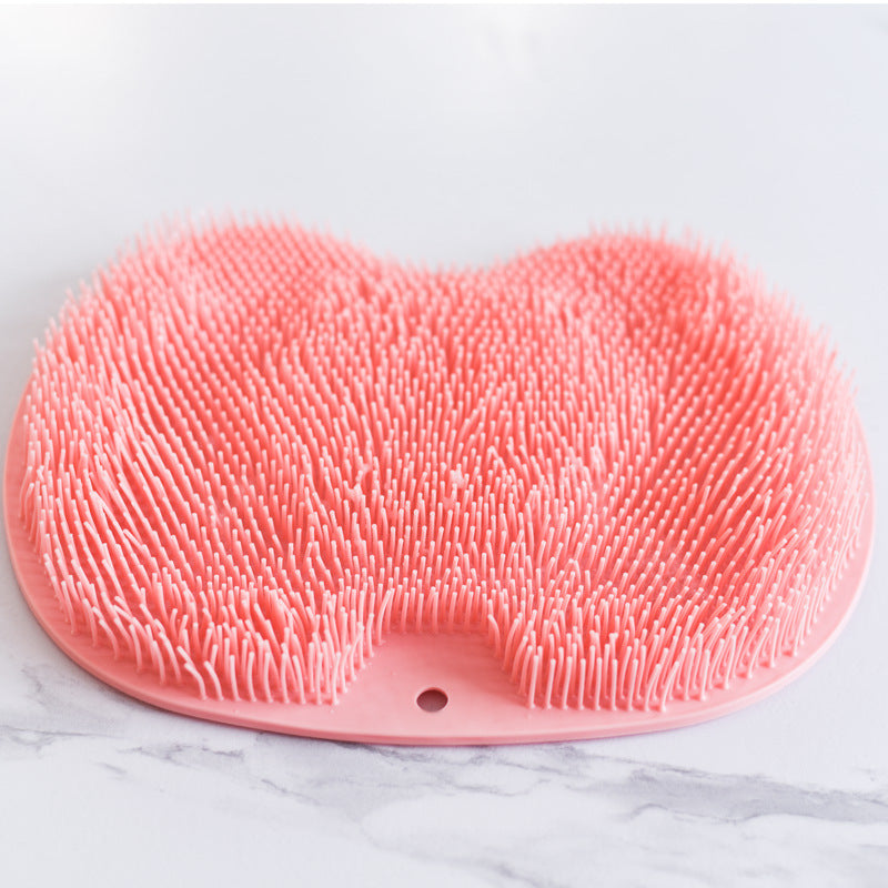 Massage Bath Brush Bathroom Non-slip Bath Mat Back Massage Brush Silicone Suction Cup Foot Rub Pad Body Cleaning Bathing Tool 