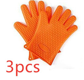 Food Grade Silicone Heat Resistant BBQ Glove Silicone Oven Mitts 