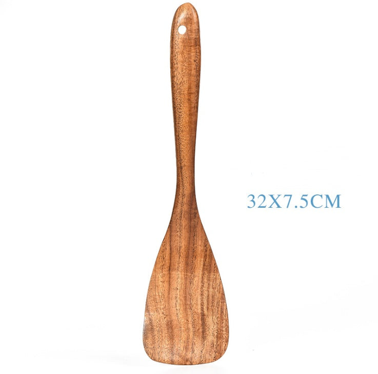 Teak Natural Wood Tableware Spoon Ladle Turner Rice Colander Soup Skimmer Cooking Tool Sets Spoon Scoop Kitchen Tools Gadgets 