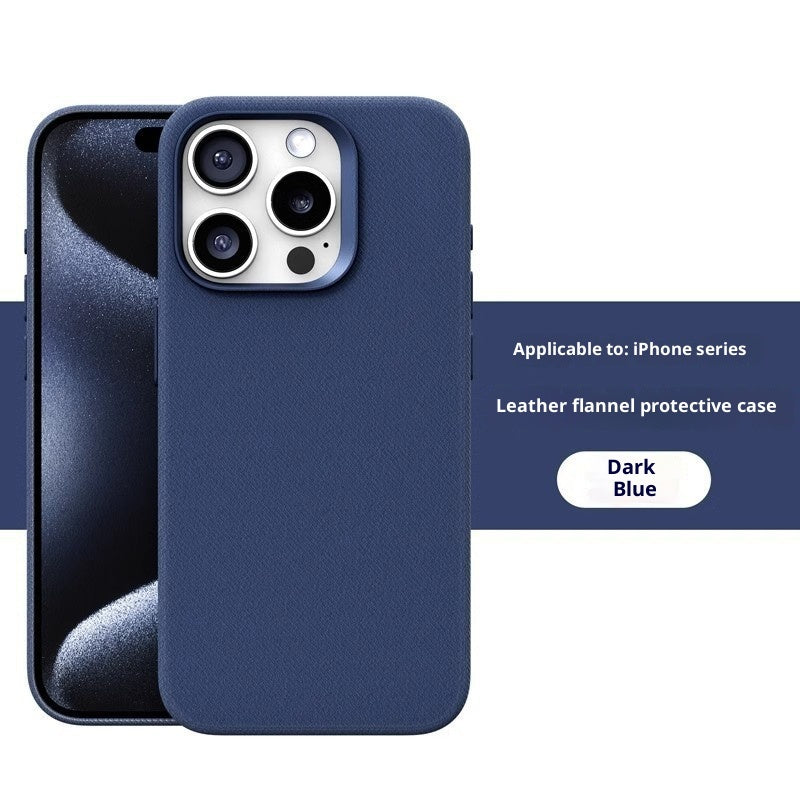 Leather Flannel Fabric Magnetic Phone Case 