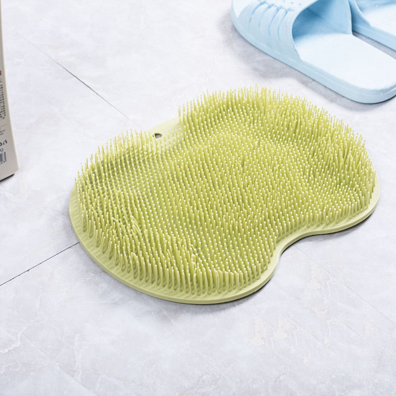 Massage Bath Brush Bathroom Non-slip Bath Mat Back Massage Brush Silicone Suction Cup Foot Rub Pad Body Cleaning Bathing Tool 