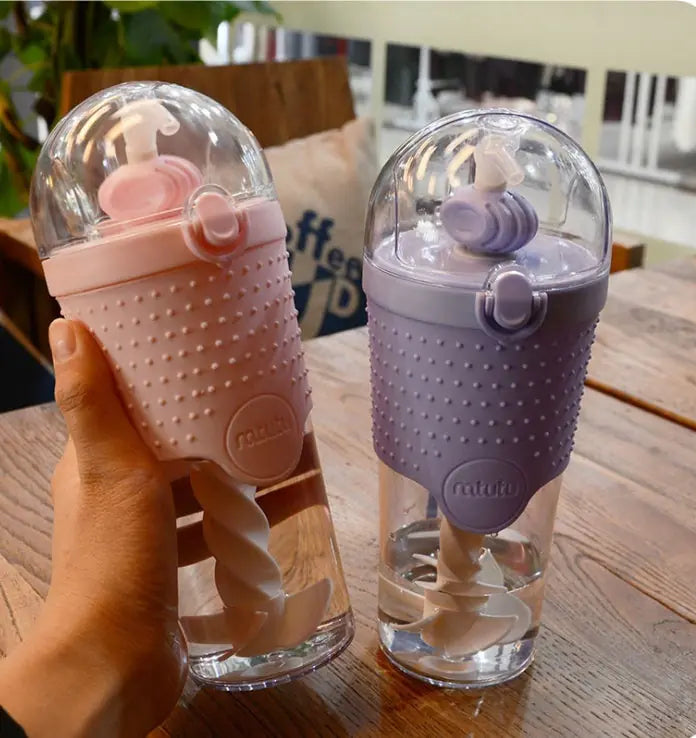 500ML Kids Plastic Water bottles Protein Shaker Blender Bottles with straw BPA Free Portable Sport My Water bottles 