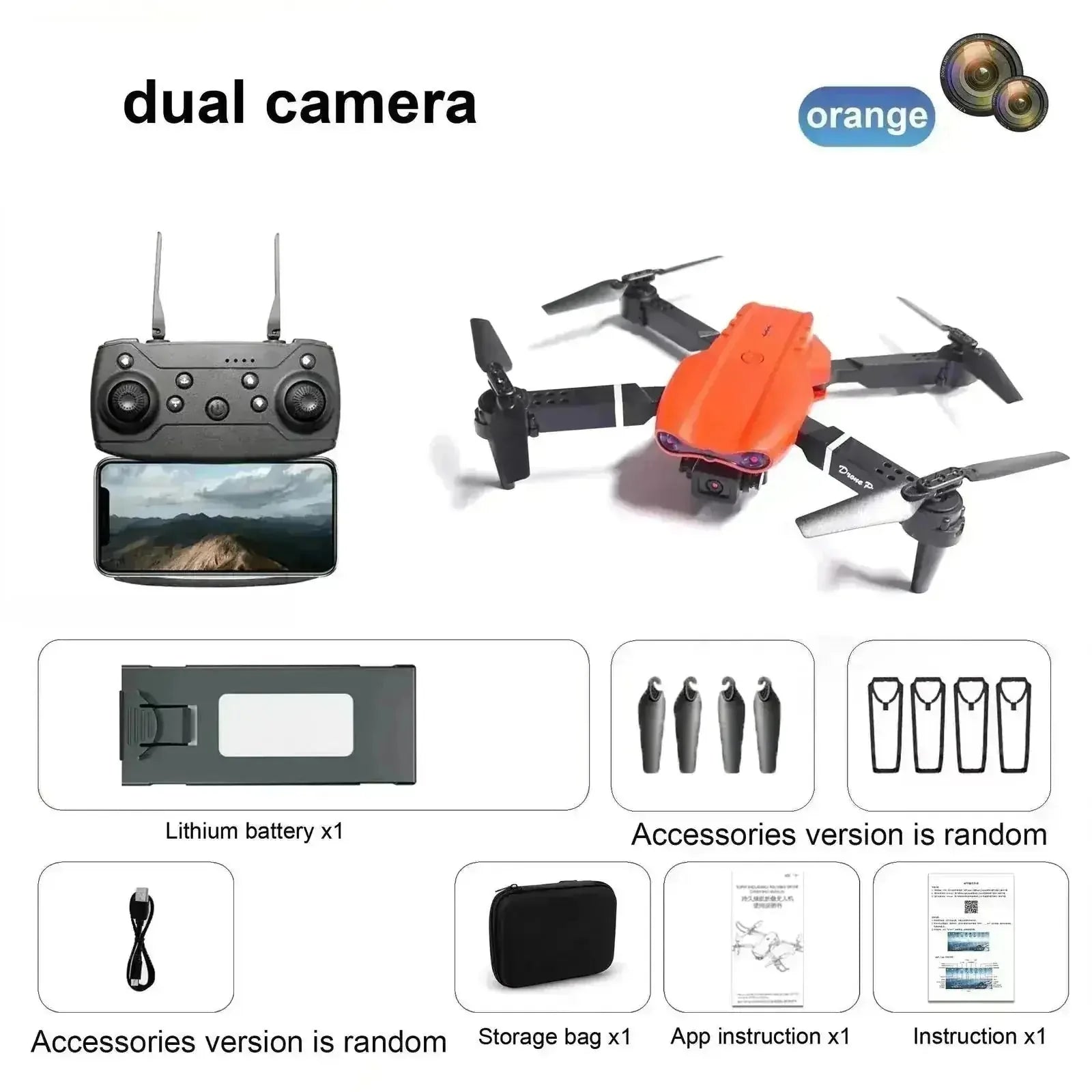 k dual camera drone | optical flow positioning system | long flight time drone | energy saving