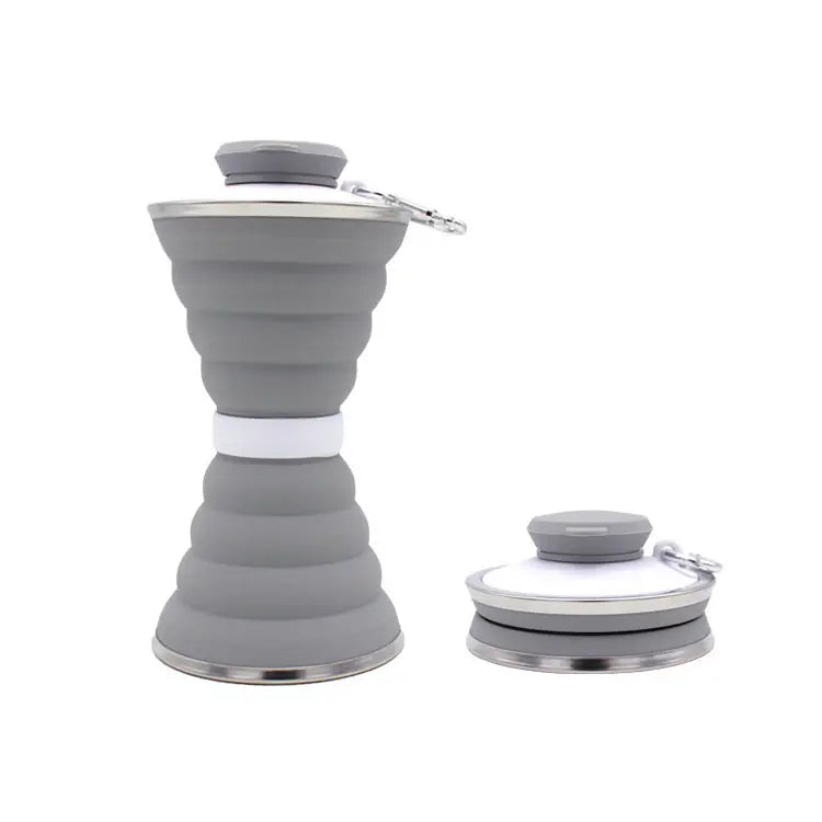 500ML Silicone Water Bottle Cup Foldable Leak Proof Portable Sports Travel Water Bottles For Outdoor Travel Gym Hiking Reuseable Kitchen Gadgets 