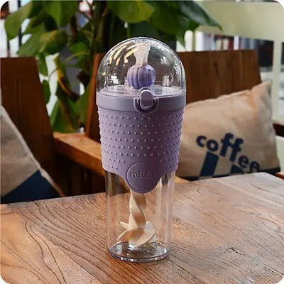 500ML Kids Plastic Water bottles Protein Shaker Blender Bottles with straw BPA Free Portable Sport My Water bottles 