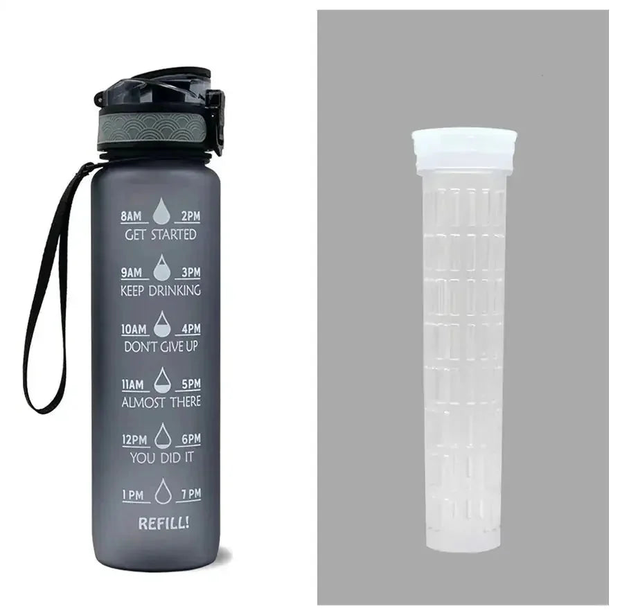 1000ml capacity motivational bottle | leakproof sports water bottle | gym and fitness hydration bottle | energy saving