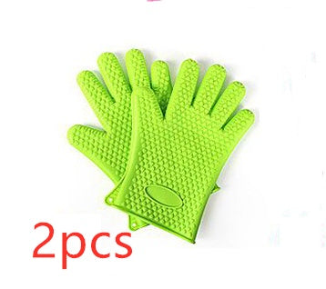 Food Grade Silicone Heat Resistant BBQ Glove Silicone Oven Mitts 