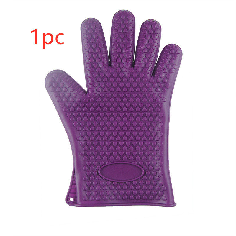 Food Grade Silicone Heat Resistant BBQ Glove Silicone Oven Mitts 
