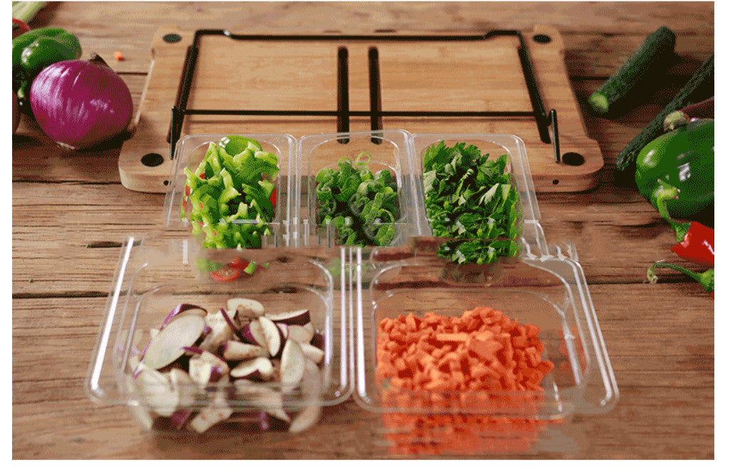 Vegetable Kitchen Cutting Board With Trays Storage Box Smooth Multifunction Practical Fruit Meat Bamboo Food Chopping Board 