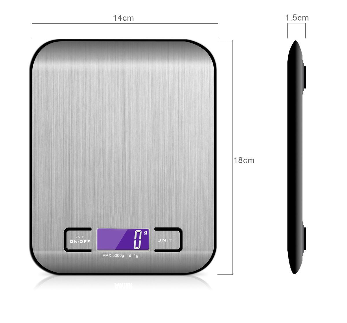 Rechargeable Flat Stainless Steel Kitchen Scale Electronic Scale Small Platform Scale 