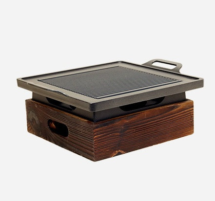 Wooden Seat Korean Style Grill Pan Grill Household Smokeless 