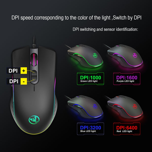 Glowing Gaming Mouse Gaming Wired Mouse 