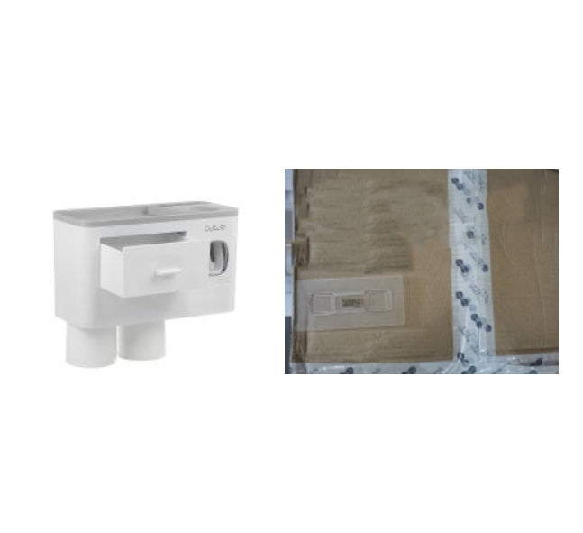 Non-marking Hanging Magnetic Toothbrush Holder Single Drawer Storage Rack With Toothpaste Squeezer Toiletry Set 