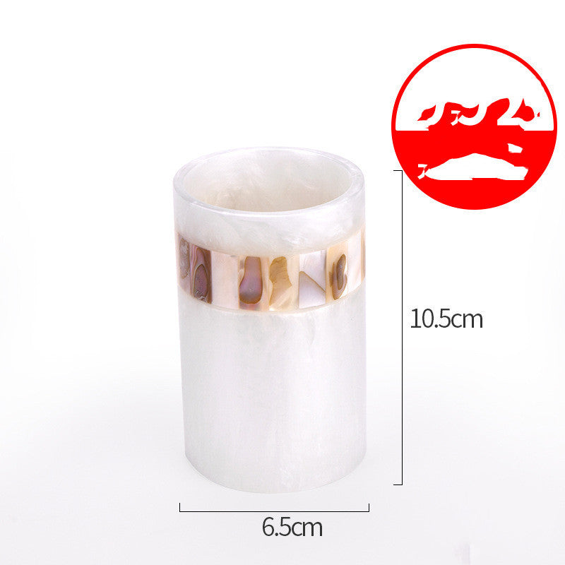 Light Luxury Shell Bathroom Decoration Accessories Toothbrush Holder Soap Dispenser Lotion Bottle Bathroom Supplies Wash Set 5.0 