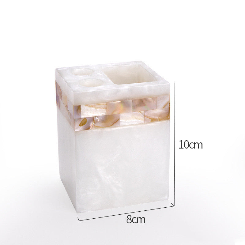 Light Luxury Shell Bathroom Decoration Accessories Toothbrush Holder Soap Dispenser Lotion Bottle Bathroom Supplies Wash Set 5.0 