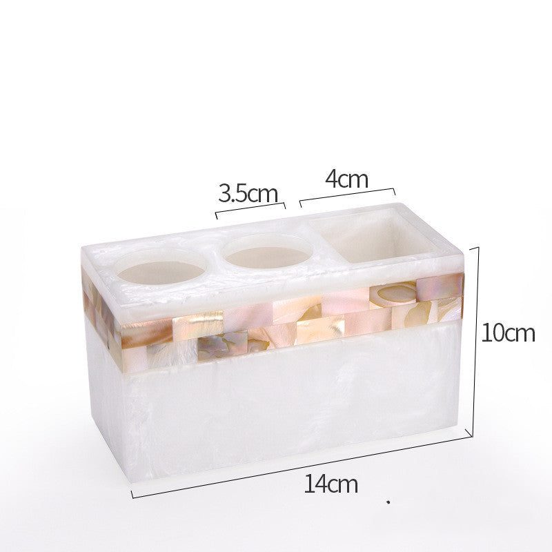 Light Luxury Shell Bathroom Decoration Accessories Toothbrush Holder Soap Dispenser Lotion Bottle Bathroom Supplies Wash Set 5.0 