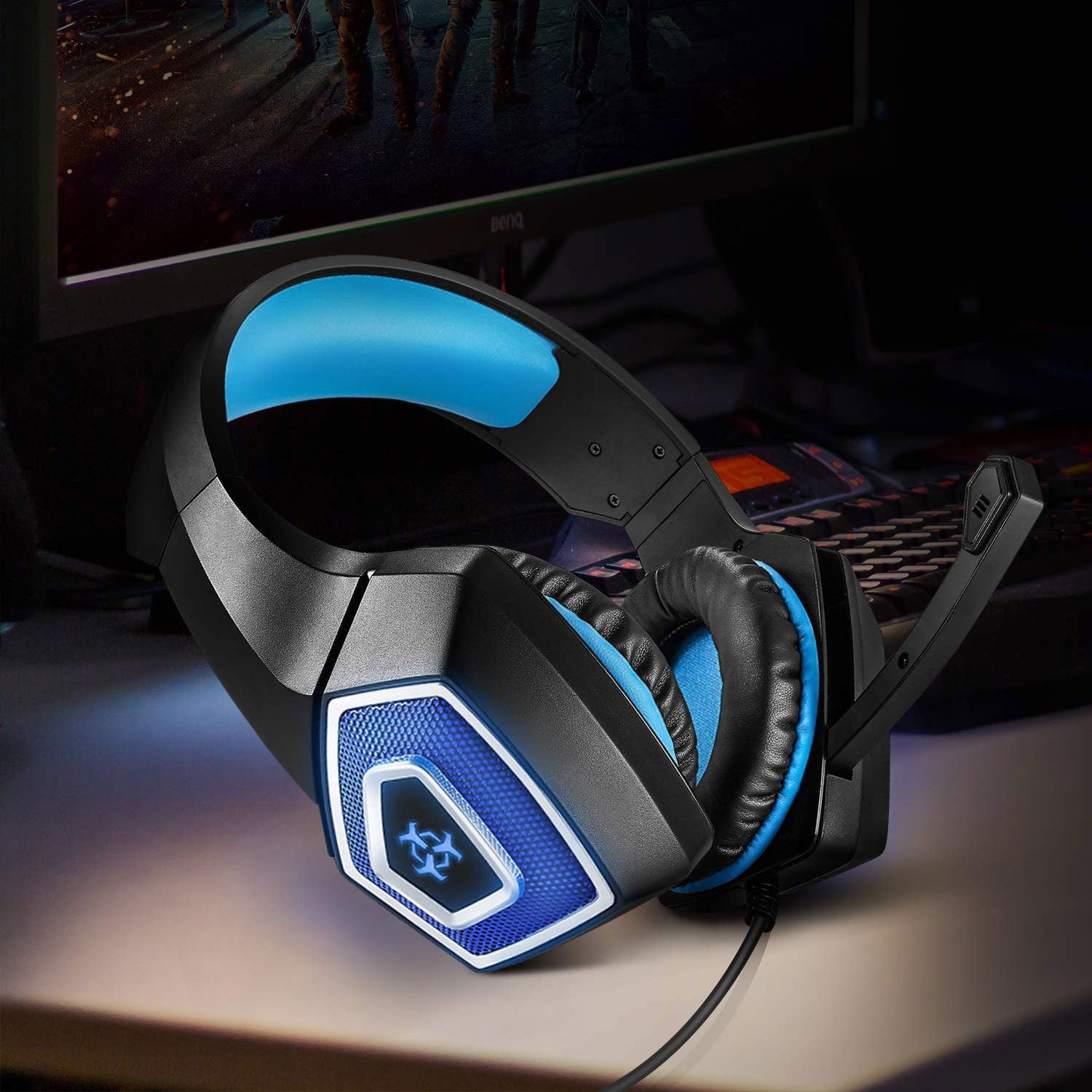 Gaming Headset RGB Lighted Wired Headset 
