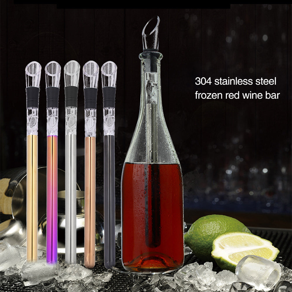 Wine Bottle Cooler Stick Stainless Steel Wine Chilling Rod Leakproof Wine Chiller Beer Beverage Frozening Stick Bar Tools 