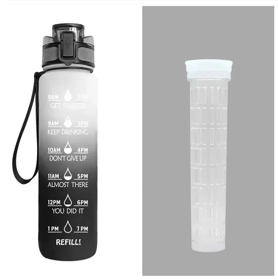 1000ml capacity motivational bottle | leakproof sports water bottle | gym and fitness hydration bottle | energy saving