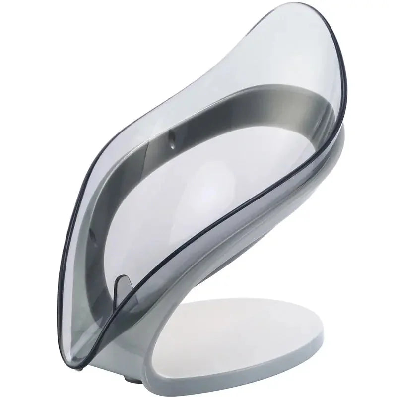stainless-steel soap holder | leaf-shaped soap dish with drain | non-slip soap storage box | energy saving