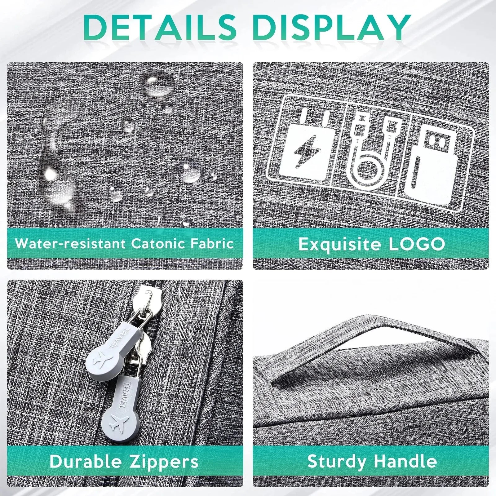 waterproof electronics organizer | portable cable organizer bag | travel electronics case | ultrasonic cleaning