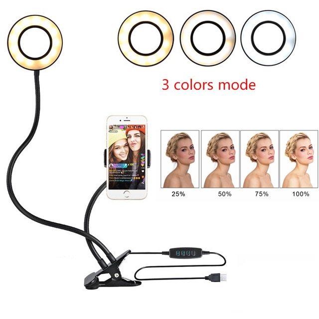 LED Selfie Ring Light for Live Adjustable Makeup Light-8cm Stand 