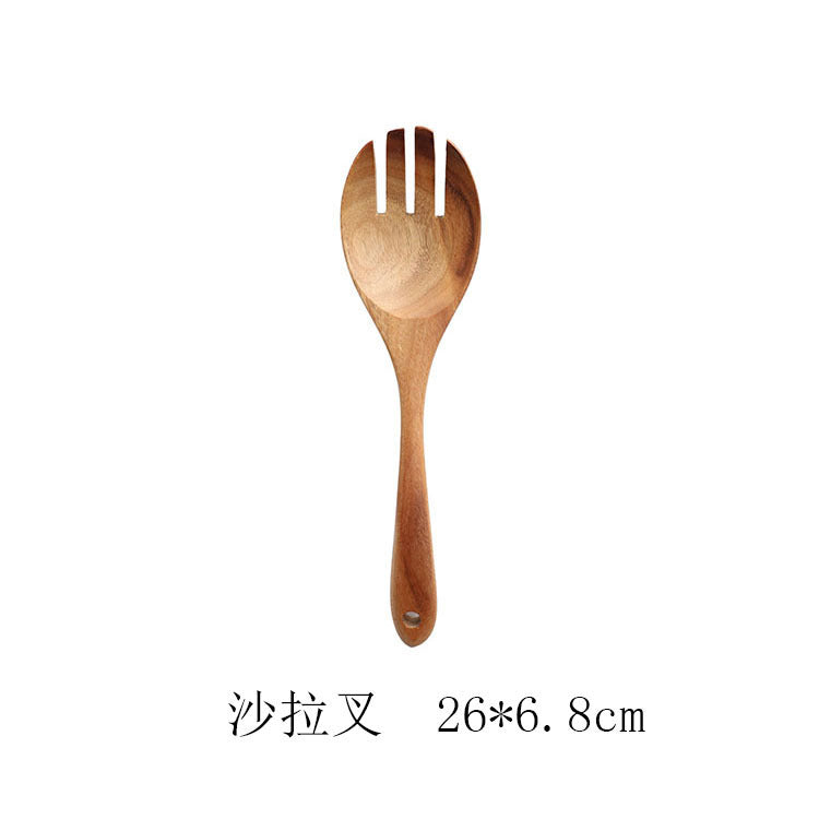 Teak Natural Wood Tableware Spoon Ladle Turner Rice Colander Soup Skimmer Cooking Tool Sets Spoon Scoop Kitchen Tools Gadgets 