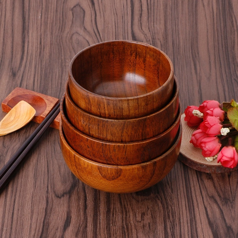 Wooden round wooden bowl 