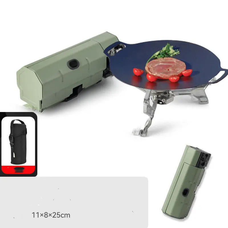Camping Gas Stove Portable Folding Cassette Stove Outdoor Hiking BBQ Travel Cooking Grill Cooker Gas Burner Food Heating Tool Kitchen Gadgets 
