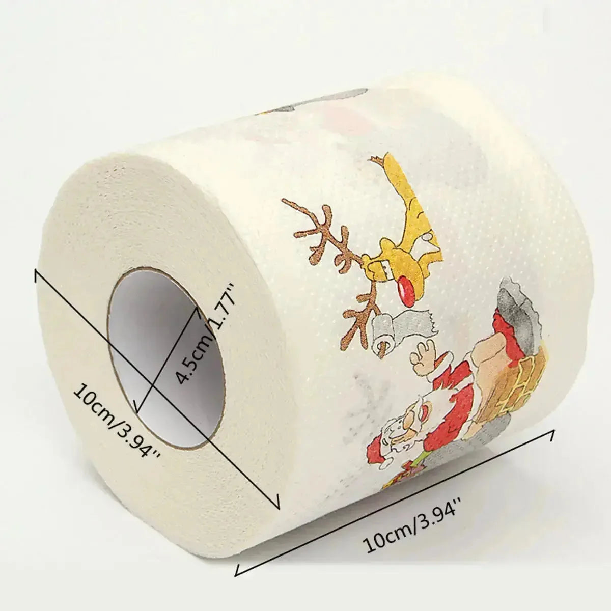 festive holiday toilet paper | christmas themed bathroom tissue | 3-ply soft toilet paper | ultrasonic cleaning