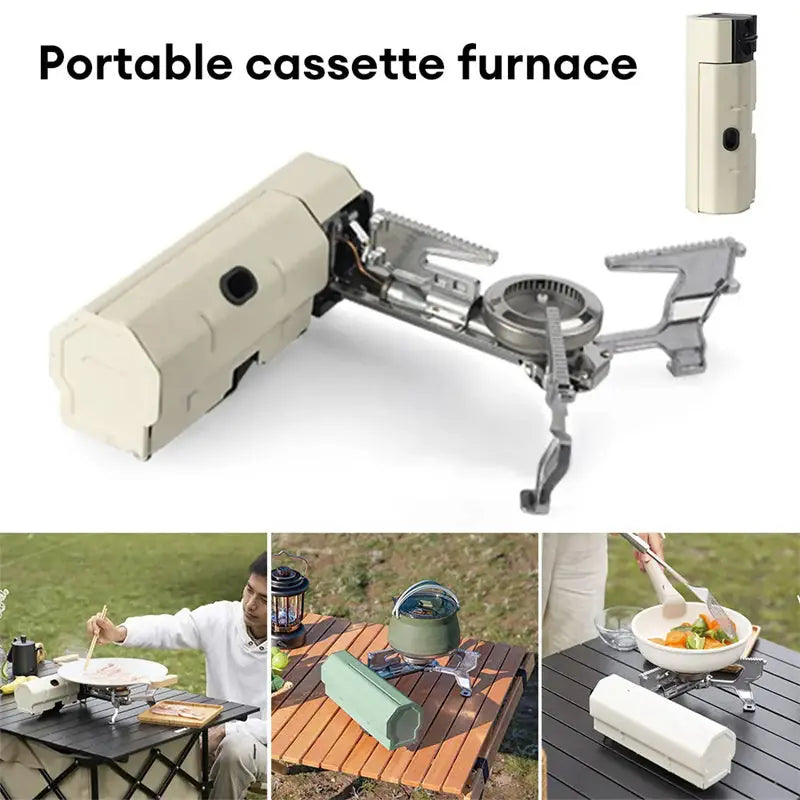 Camping Gas Stove Portable Folding Cassette Stove Outdoor Hiking BBQ Travel Cooking Grill Cooker Gas Burner Food Heating Tool Kitchen Gadgets 