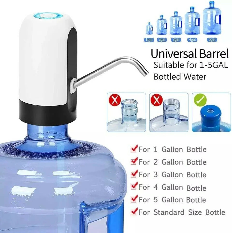 usb powered water dispenser | automatic 5 gallon bottle pump | bpa-free silicone tubing | ultrasonic cleaning