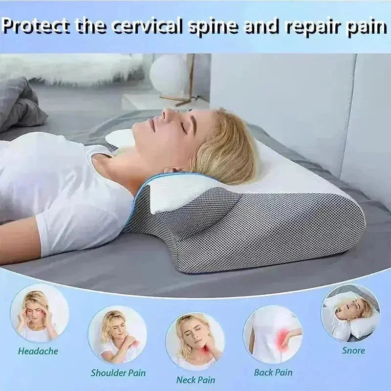 memory foam pillow | orthopedic neck support | cervical pillow for pain relief | energy saving