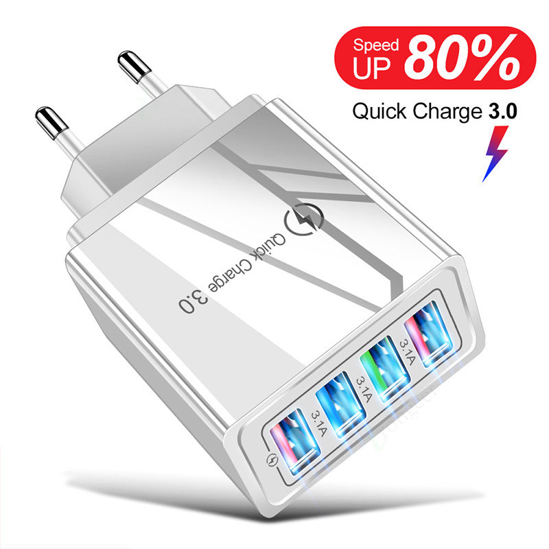 USB Charger Quick Charge 3.0 4 Phone Adapter For Tablet Portable Wall Mobile Charger Fast Charger 