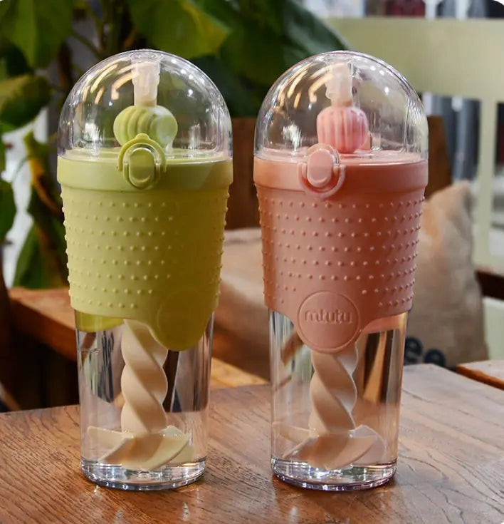 500ML Kids Plastic Water bottles Protein Shaker Blender Bottles with straw BPA Free Portable Sport My Water bottles 